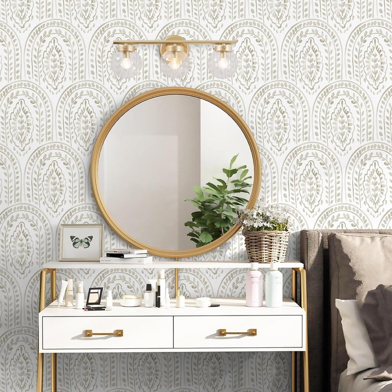EeeComing Peel and Stick Wallpaper Boho Modern Wall Paper Peel and Stick Removable Contact Paper Self Adhesive Wallpapers for Bedroom and Bathroom Wallpaper Cabinet Shelf Liner Vinyl 118.1 "x17.3 - Image 4